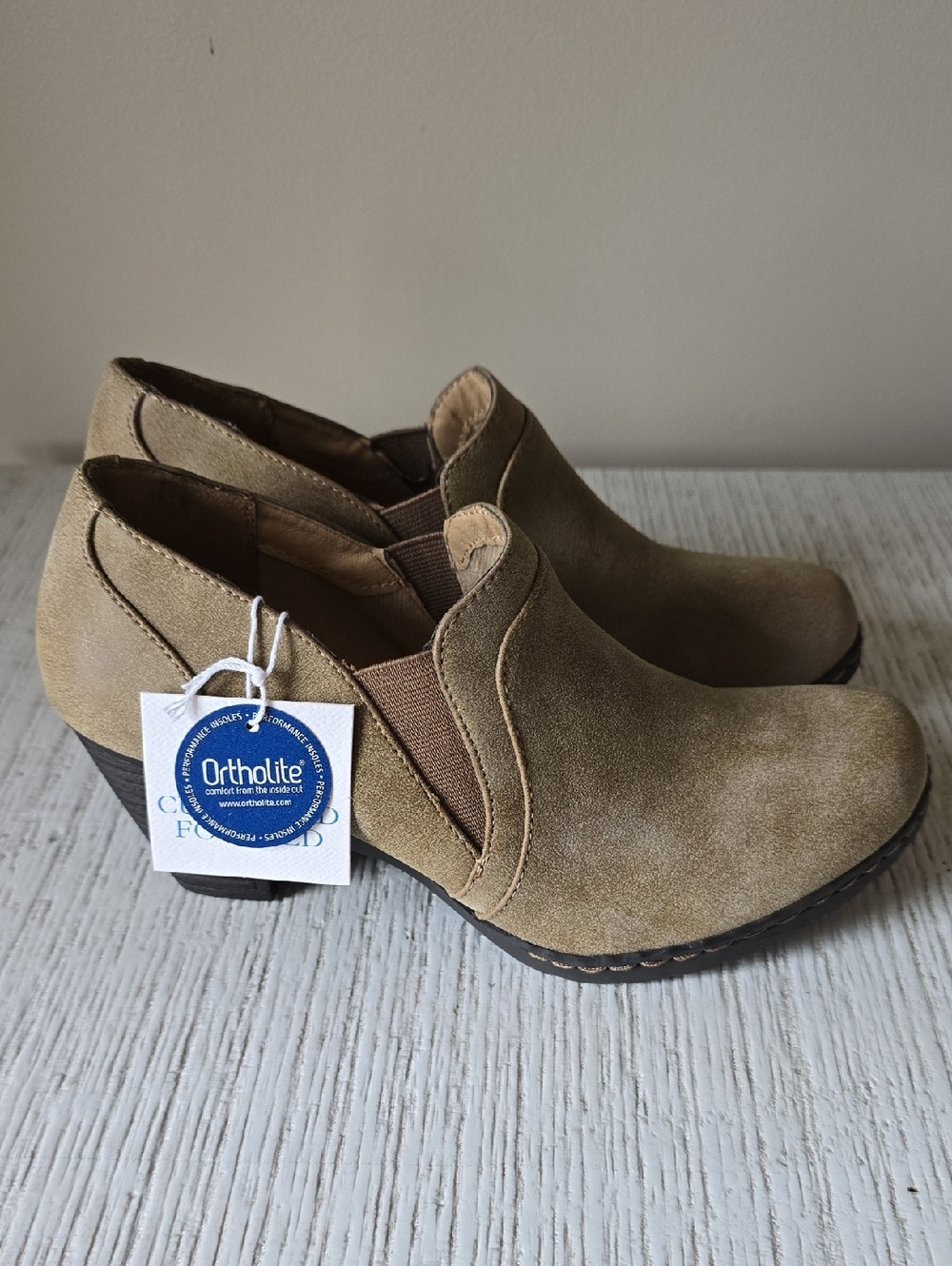 croft & barrow Tan Suede Slip-On Shoes